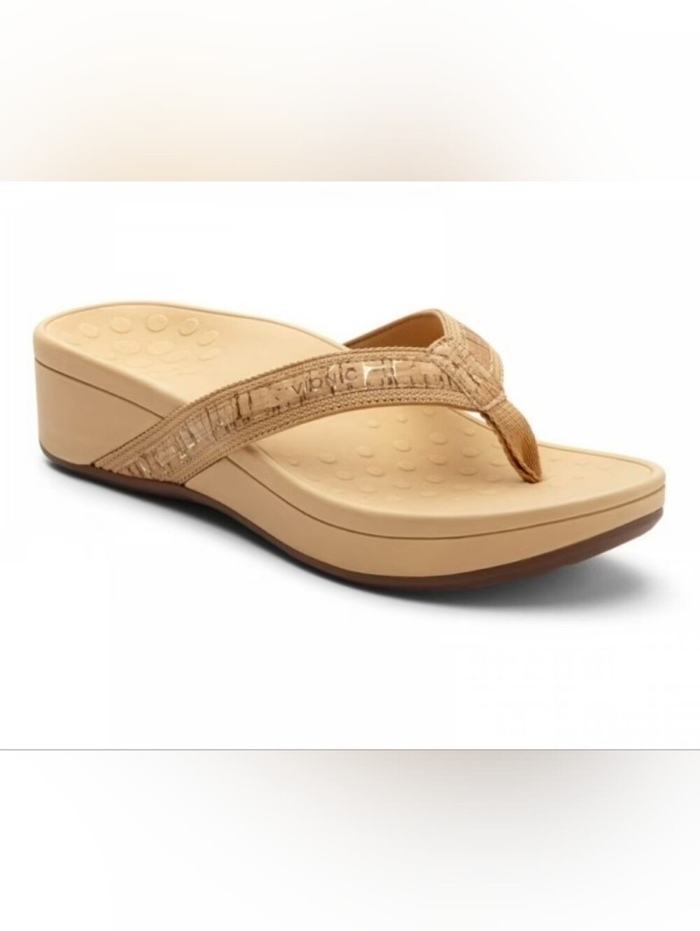 NWOT Vionic Hightide Platform Sandals Thong Flip Flop Orthotic Technology Tan 9 - Picture 9 of 10